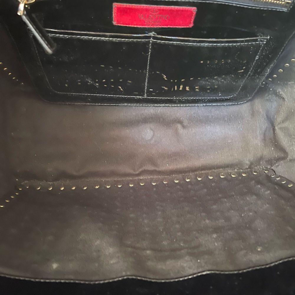 Valentino Garavani Black Studded Patent Tote - Picture 12 of 16